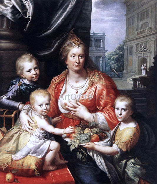  Paulus Moreelse Sophia Hedwig, Countess of Nassau Dietz, with her Three Sons - Canvas Print
