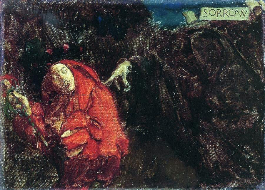  Howard Pyle Sorrow (also known as The Castle of Content / "Through a Darkness Black") - Canvas Print