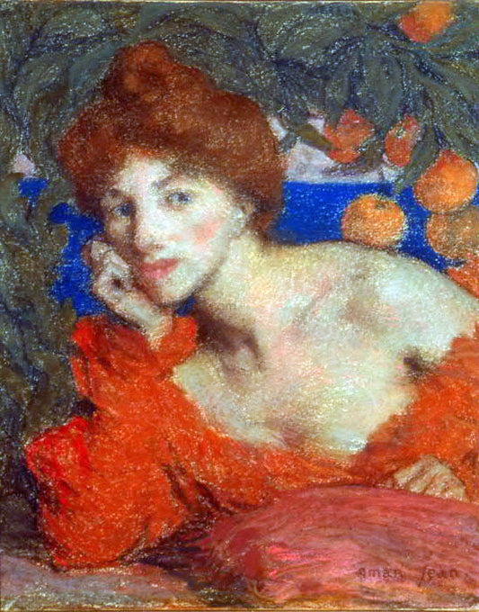  Edmond Francois Aman-Jean Sous les Orangers (Femme a Amalfi) - Canvas Print