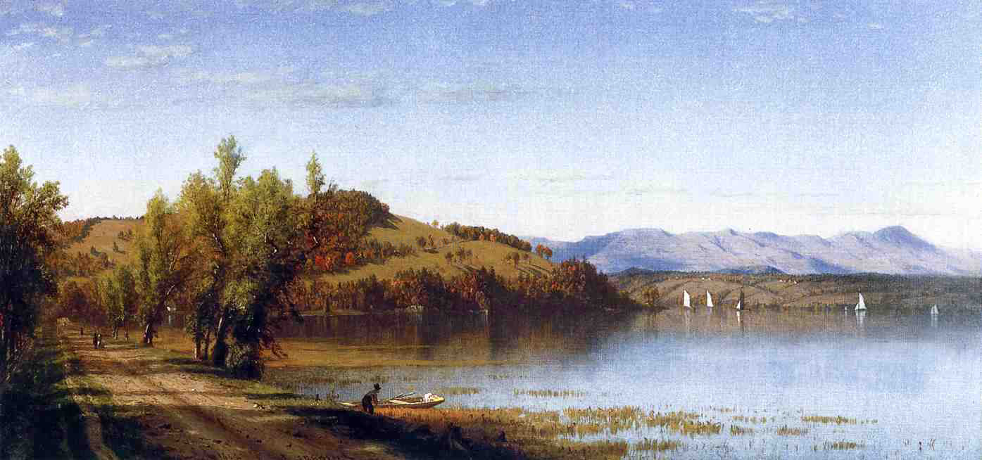  Sanford Robinson Gifford South Bay, on the Hudson, near Hudson, New York - Canvas Print