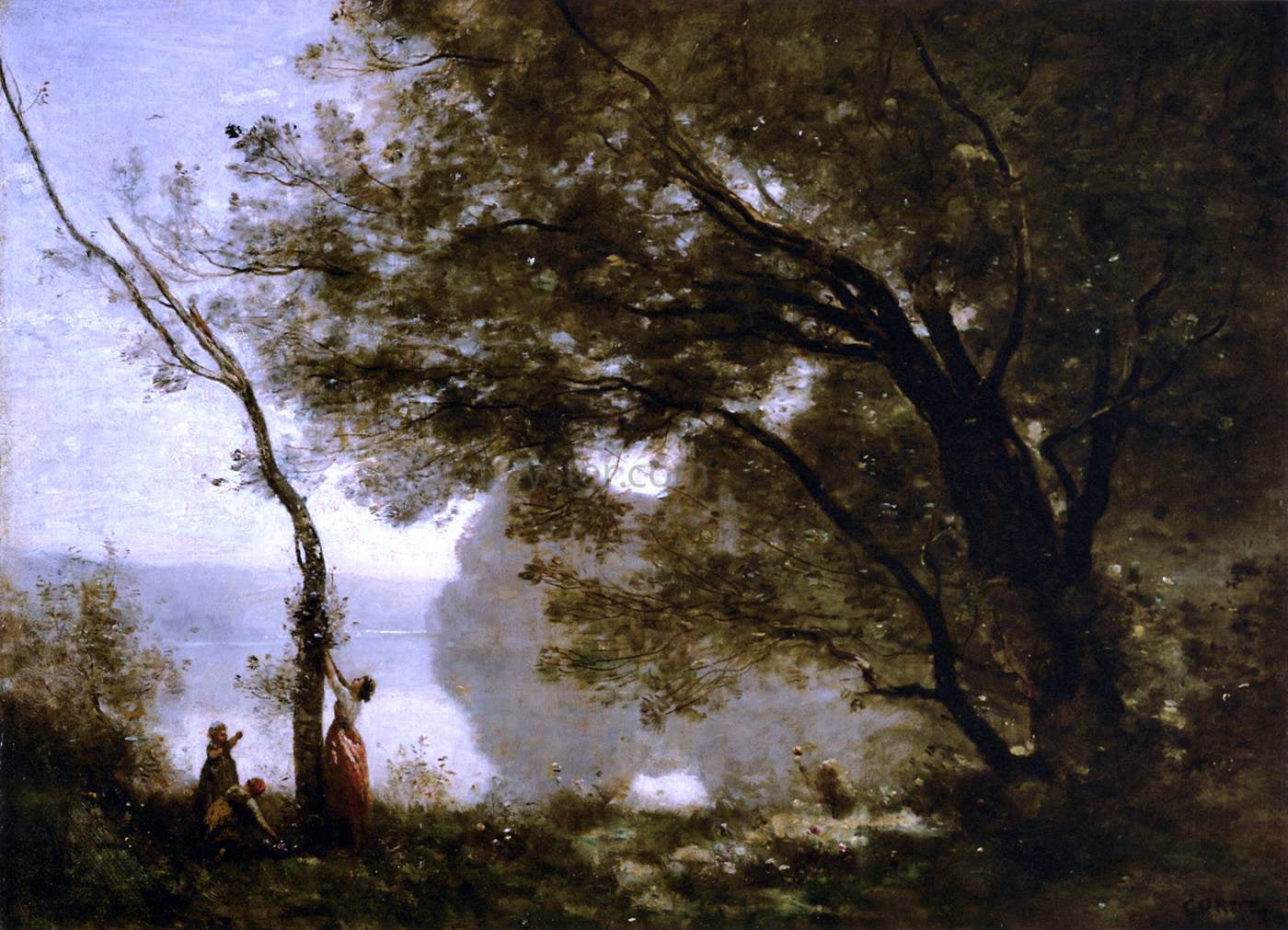  Jean-Baptiste-Camille Corot Souvenir of Mortefontaine - Canvas Print