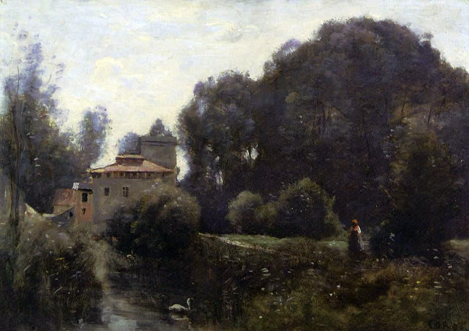  Jean-Baptiste-Camille Corot Souvenir of the Villa Borghese - Canvas Print