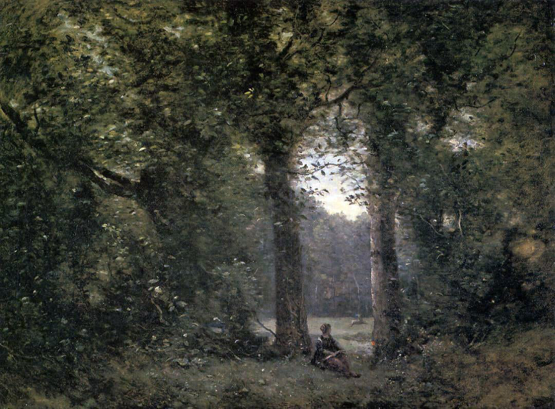  Jean-Baptiste-Camille Corot Souvenir of Ville d'Avray - Canvas Print