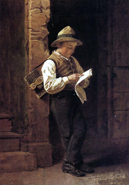  Thomas Waterman Wood Spelling it Out (also known as The Shoeshine Boy) - Canvas Print