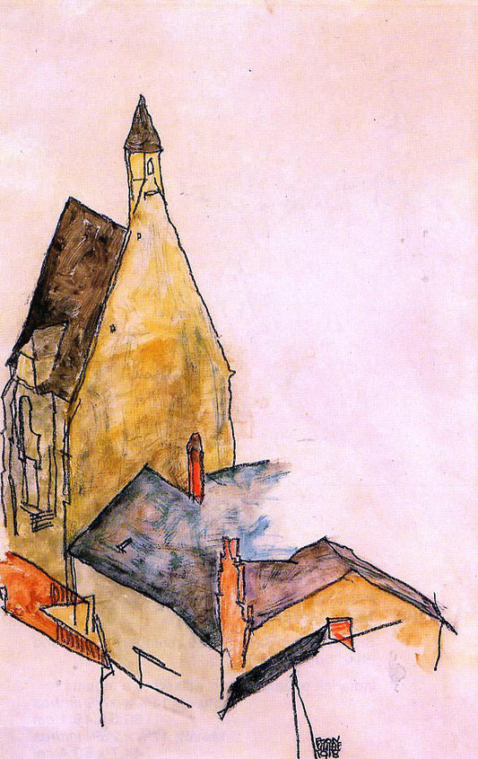  Egon Schiele Spitalskirche, Molding - Canvas Print