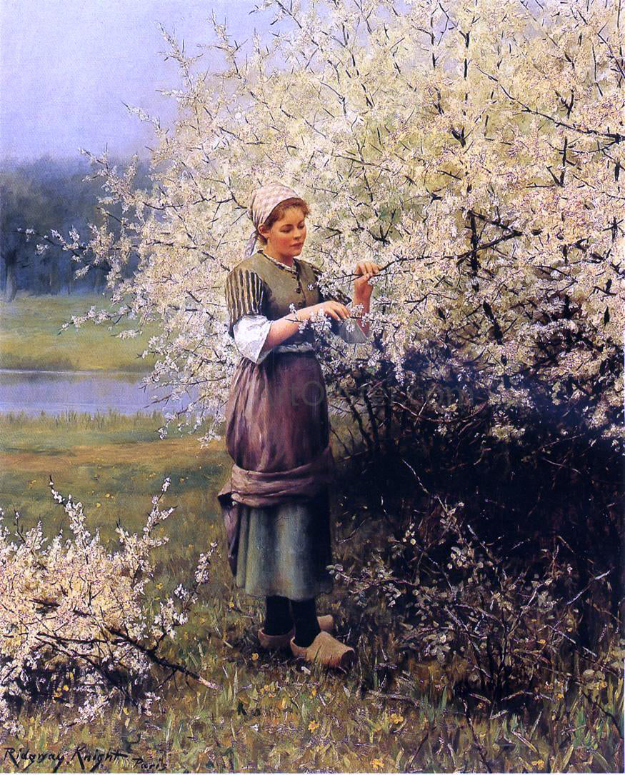  Daniel Ridgway Knight Spring Blossoms - Canvas Print