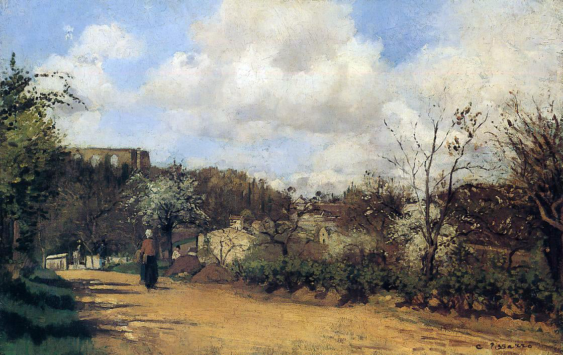  Camille Pissarro Springtime in Louveciennes - Canvas Print