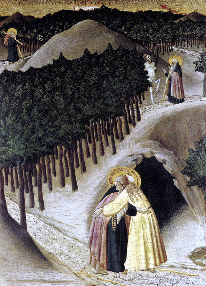  Master the Osservanza St Anthony Goes in Search of St Paul the Hermit - Canvas Print