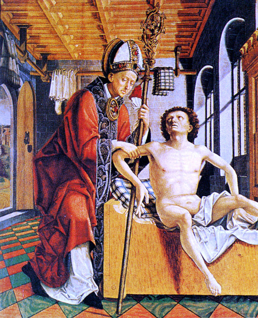  Michael Pacher St. Augustine Freeing A Prisoner (Outer Panel of the Altar of the Four Latin Fathers) - Canvas Print