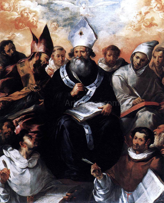  The Elder Francisco De  Herrera St Basil Dictating His Doctrine - Canvas Print