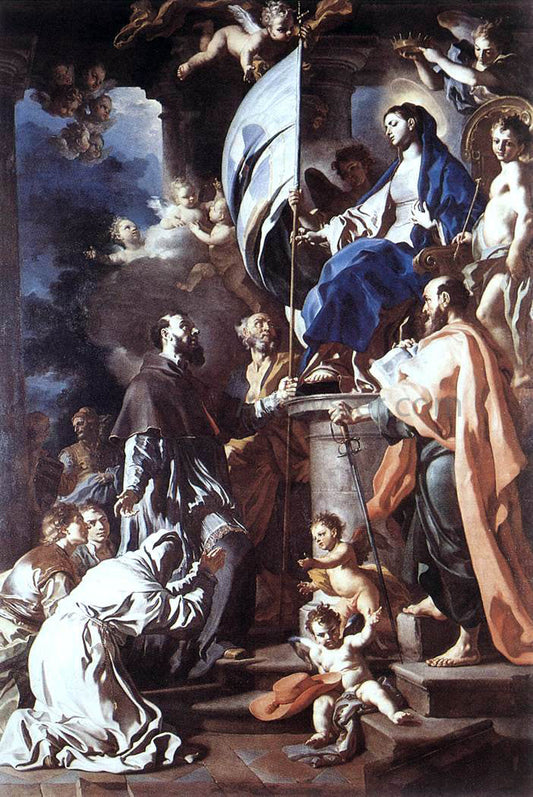 Francesco Solimena St Bonaventura Receiving the Banner of St Sepulchre from the Madonna - Canvas Print