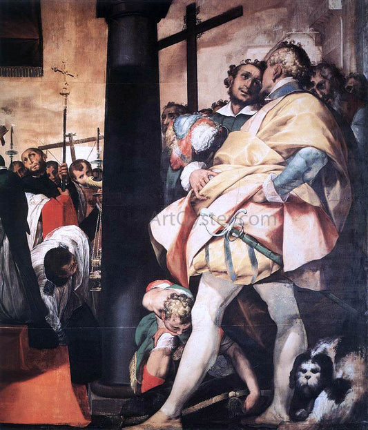  Giovanni Battista Crespi St Carlo Borromeo Erecting Crosses a the Gates of Milan (detail) - Canvas Print