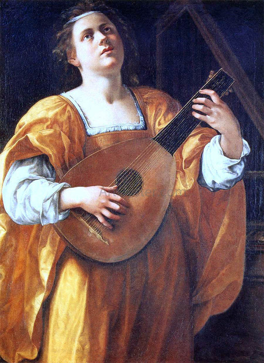  Artemisia Gentileschi St Cecilia Playing a Lute - Canvas Print