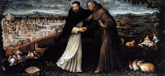  Angelo Lion St Dominic and St Francis - Canvas Print