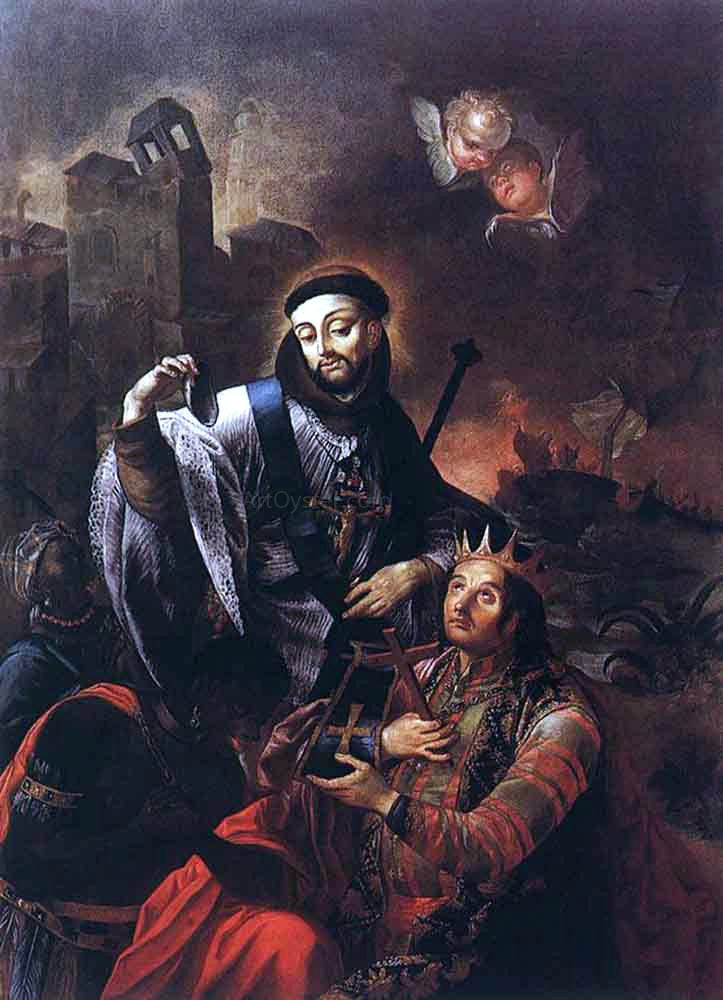  Johann Lucas Kracker St. Francis of Solano Baptizing Indians - Canvas Print