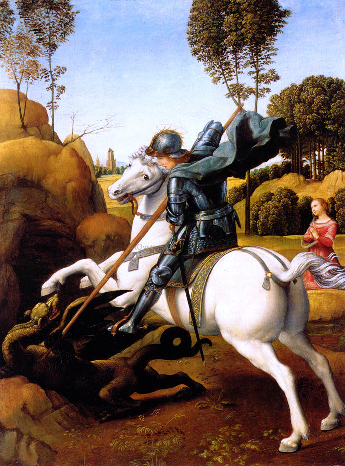  Raphael St. George and the Dragon - Canvas Print