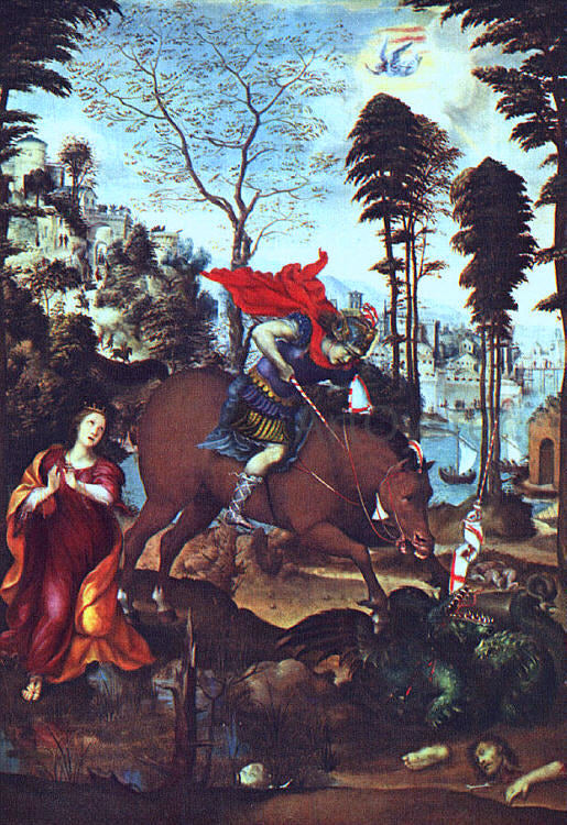  Il Sodoma St. George and the Dragon - Canvas Print