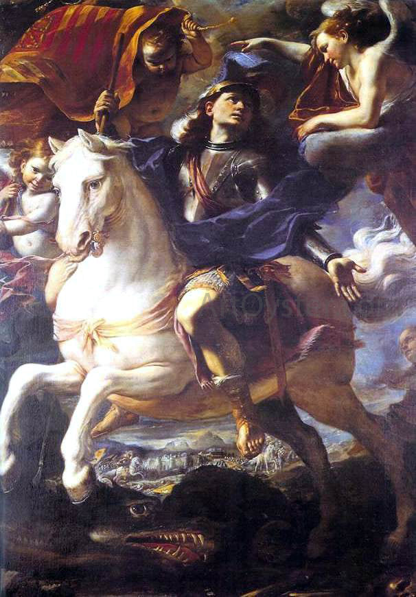  Mattia Preti St. George on Horseback - Canvas Print