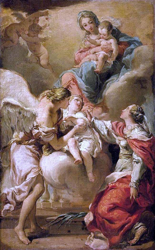  Gaetano Gandolfi St Giustina and the Guardian Angel Commending the Soul of an Infant to the Madonna and Child - Canvas Print