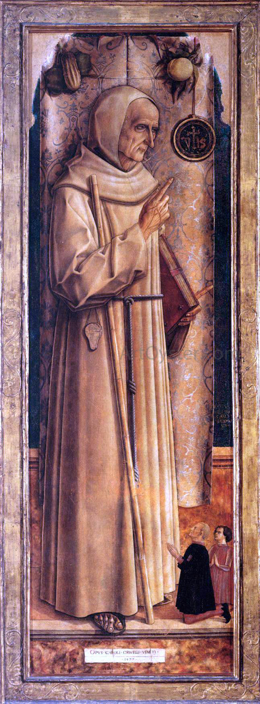  Carlo Crivelli St James of the Marches with Two Kneeling Donors - Canvas Print