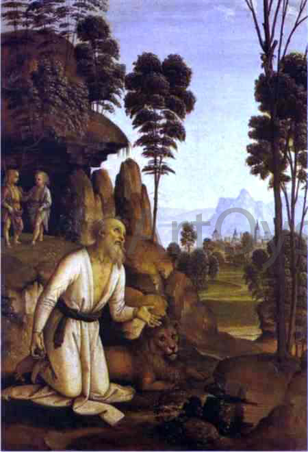  Pietro Perugino St. Jerome in the Wilderness - Canvas Print