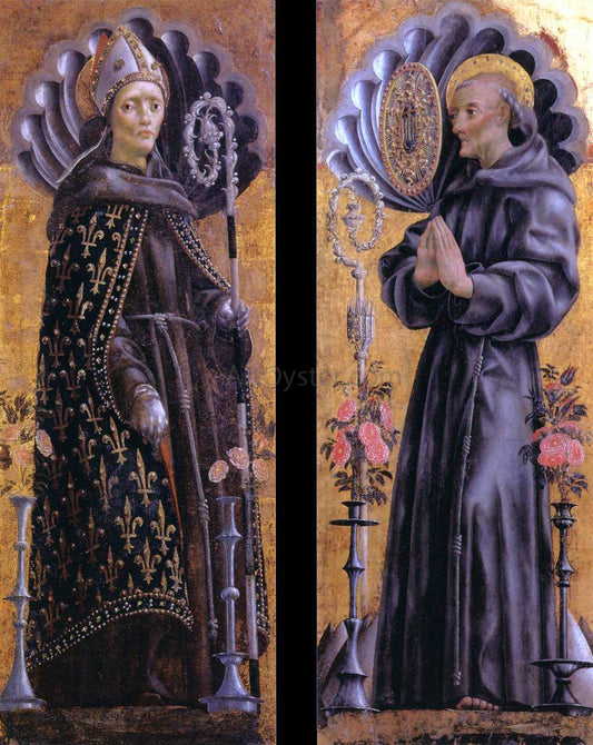  Michele Pannonio St Louis of Toulouse; St Bernardino of Siena - Canvas Print