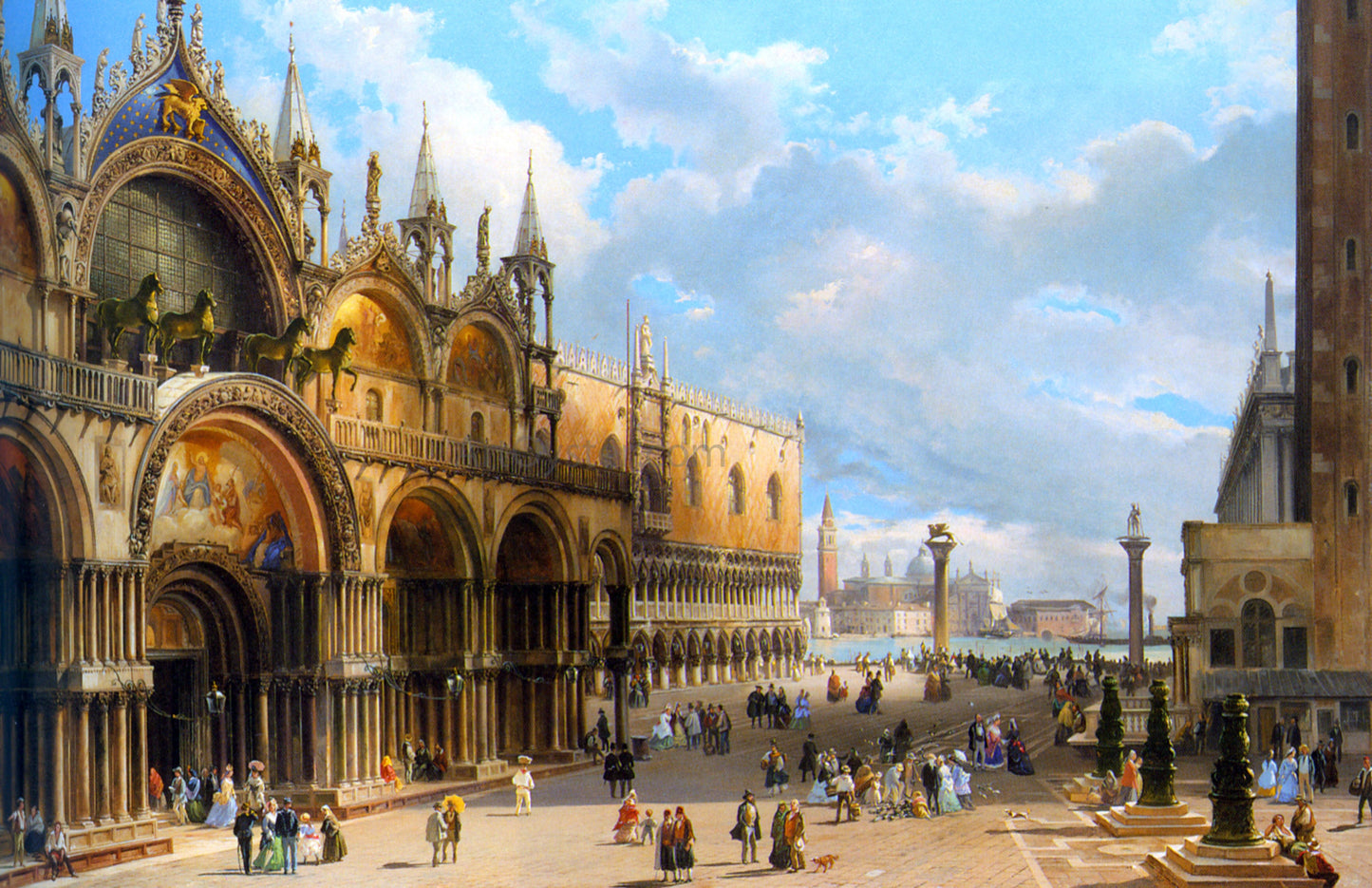  Carlo Grubacs At St. Marks and the Doges Palace, Venice - Canvas Print