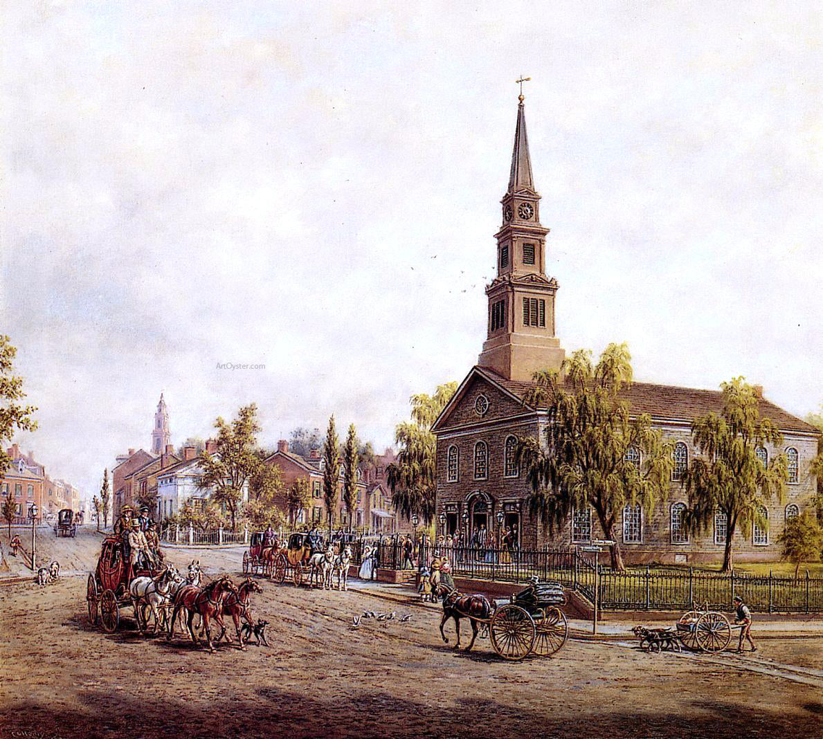  Edward Lamson Henry St. Mark's in the Bowery in the Early Forties - Canvas Print