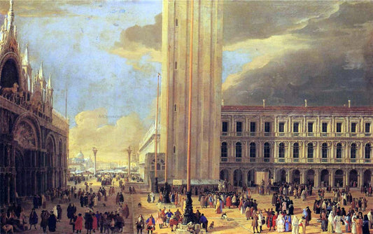  Luca Carlevaris St. Mark's Square with Charlatans - Canvas Print