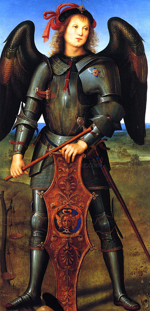  Pietro Perugino St. Michael (Panel of the Polytych of Certosa di Pavia) - Canvas Print