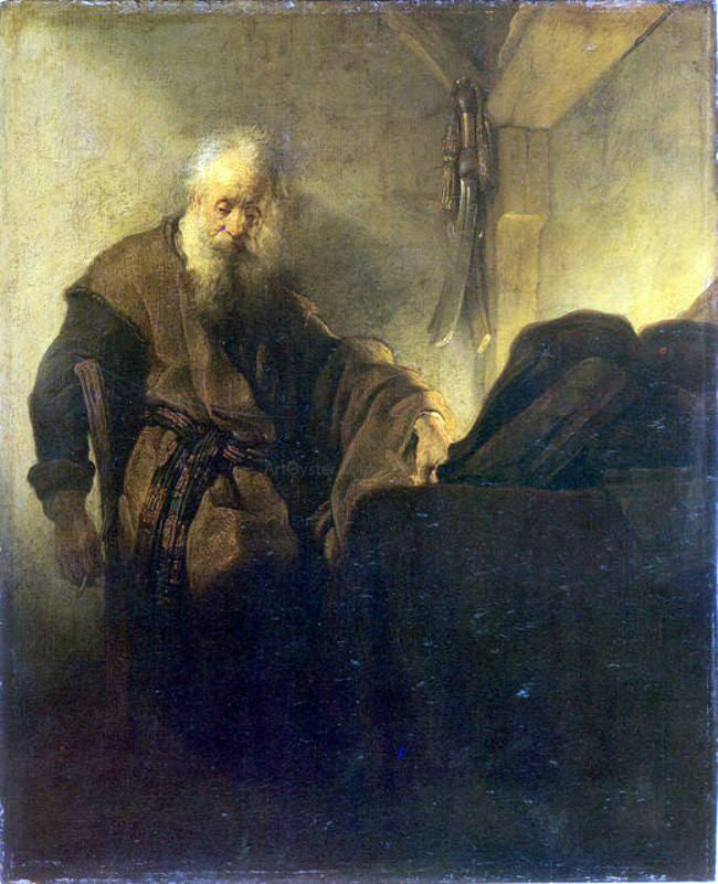  Rembrandt Van Rijn St Paul at his Writing-Desk - Canvas Print