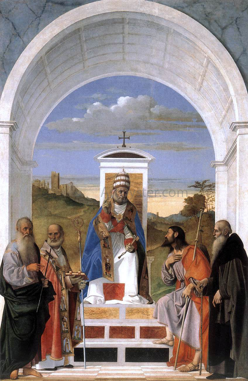  Marco Basaiti St Peter Enthroned and Four Saints - Canvas Print