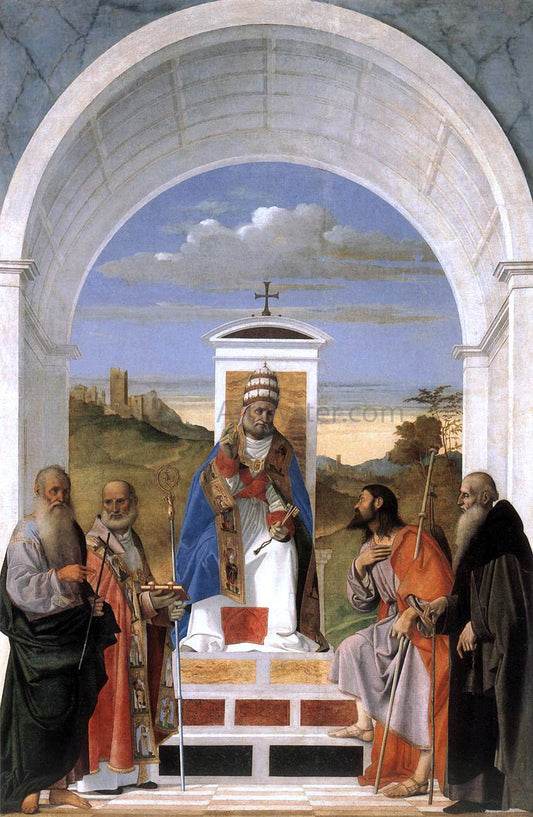  Marco Basaiti St Peter Enthroned and Four Saints - Canvas Print