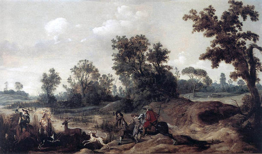  Gerrit Claesz Bleker Stag Hunting in the Dunes - Canvas Print