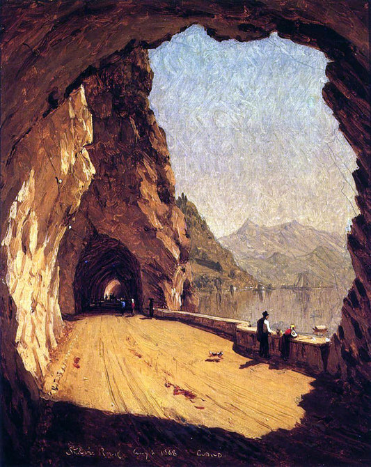  Sanford Robinson Gifford Stelvio Road by Lago di Como - Canvas Print