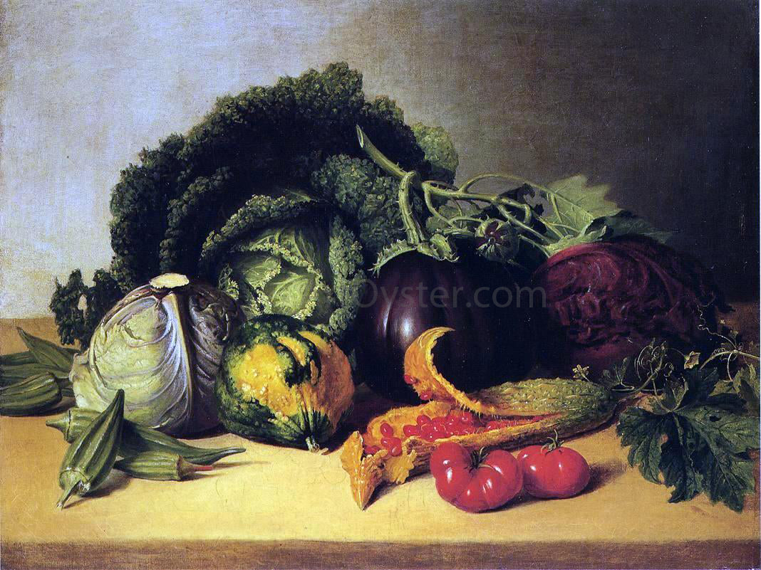  James Peale Still Life: Balsam Apples and Vegetables - Canvas Print