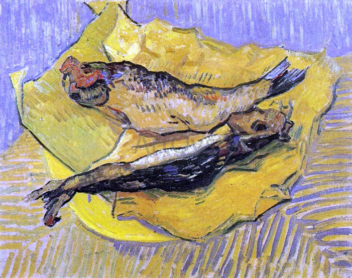  Vincent Van Gogh Still Life: Bloaters on a Piece of Yellow Paper - Canvas Print