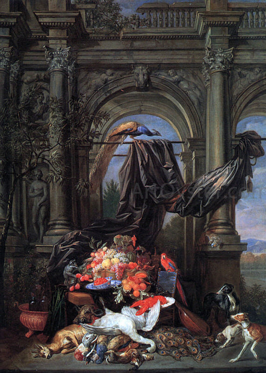  II Erasmus Quellinus Still Life in an Architectural Setting - Canvas Print