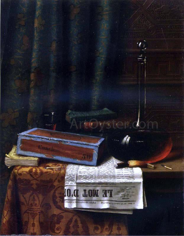  William Michael Harnett Still Life: Le Mot d'Or - Canvas Print