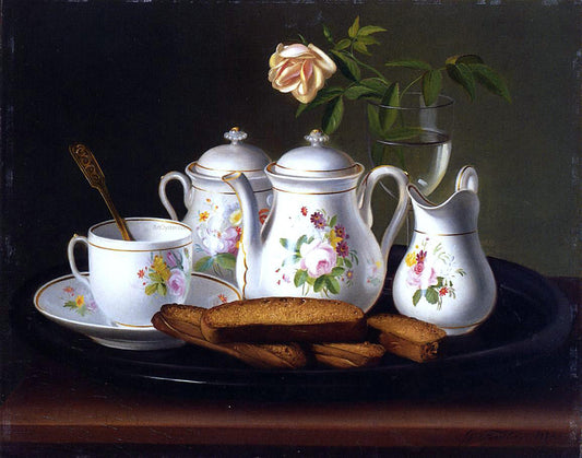  George Forster Still Life of Porcelain and Biscuits - Canvas Print