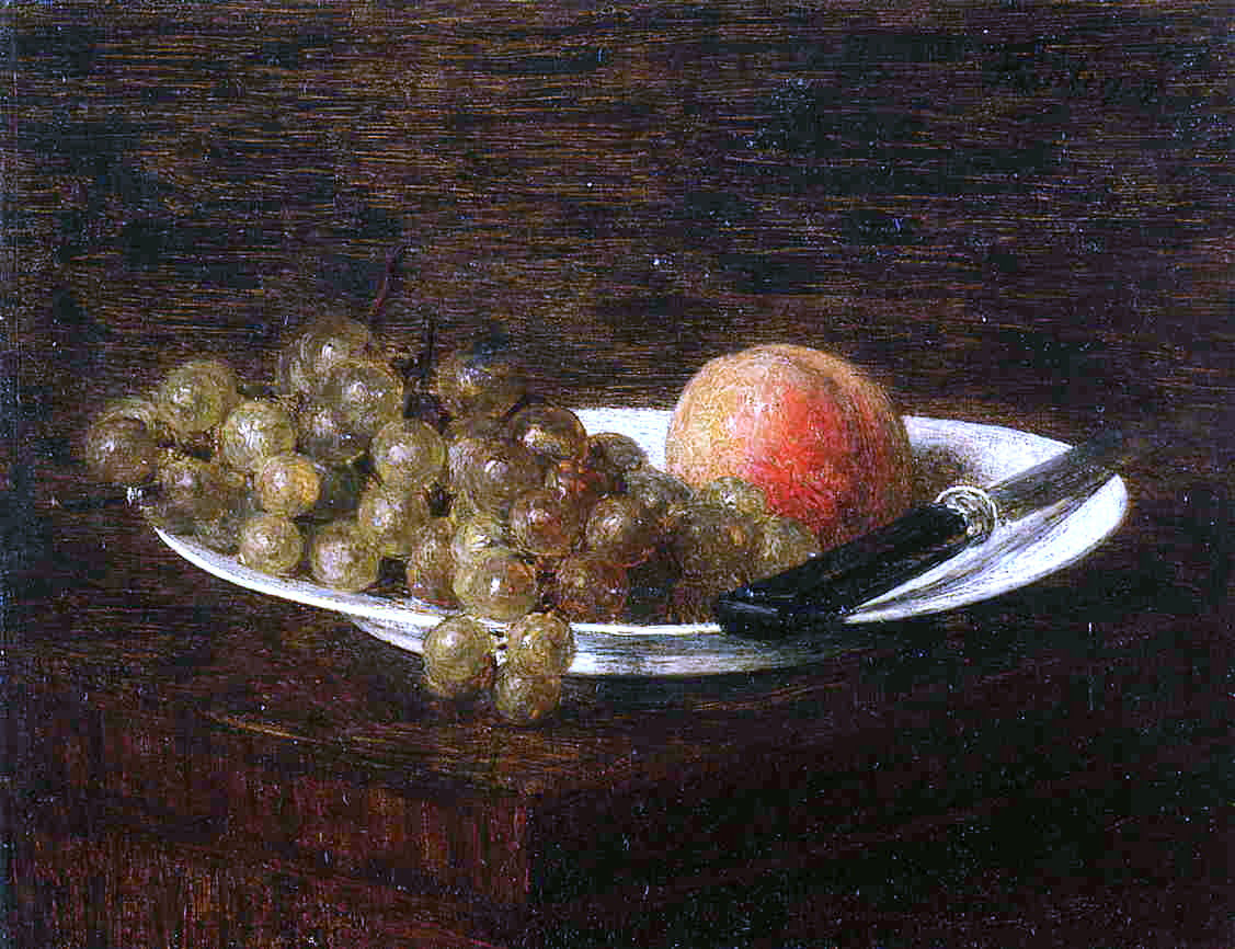  Henri Fantin-Latour Still Life: Peach and Grapes - Canvas Print