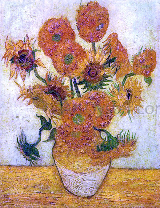  Vincent Van Gogh A Still Life: Vase with Fourteen Sunflowers - Canvas Print