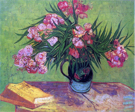  Vincent Van Gogh Still Life: Vase with Oleanders and Books - Canvas Print