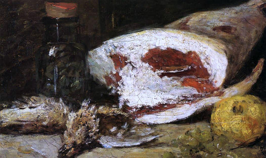  Eugene-Louis Boudin Still Life with a Leg of Lamb - Canvas Print