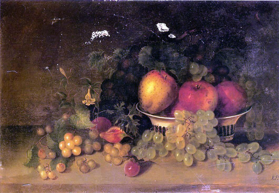  Mary Jane Peale Still Life with Apples, Grapes, Figs and Plums - Canvas Print