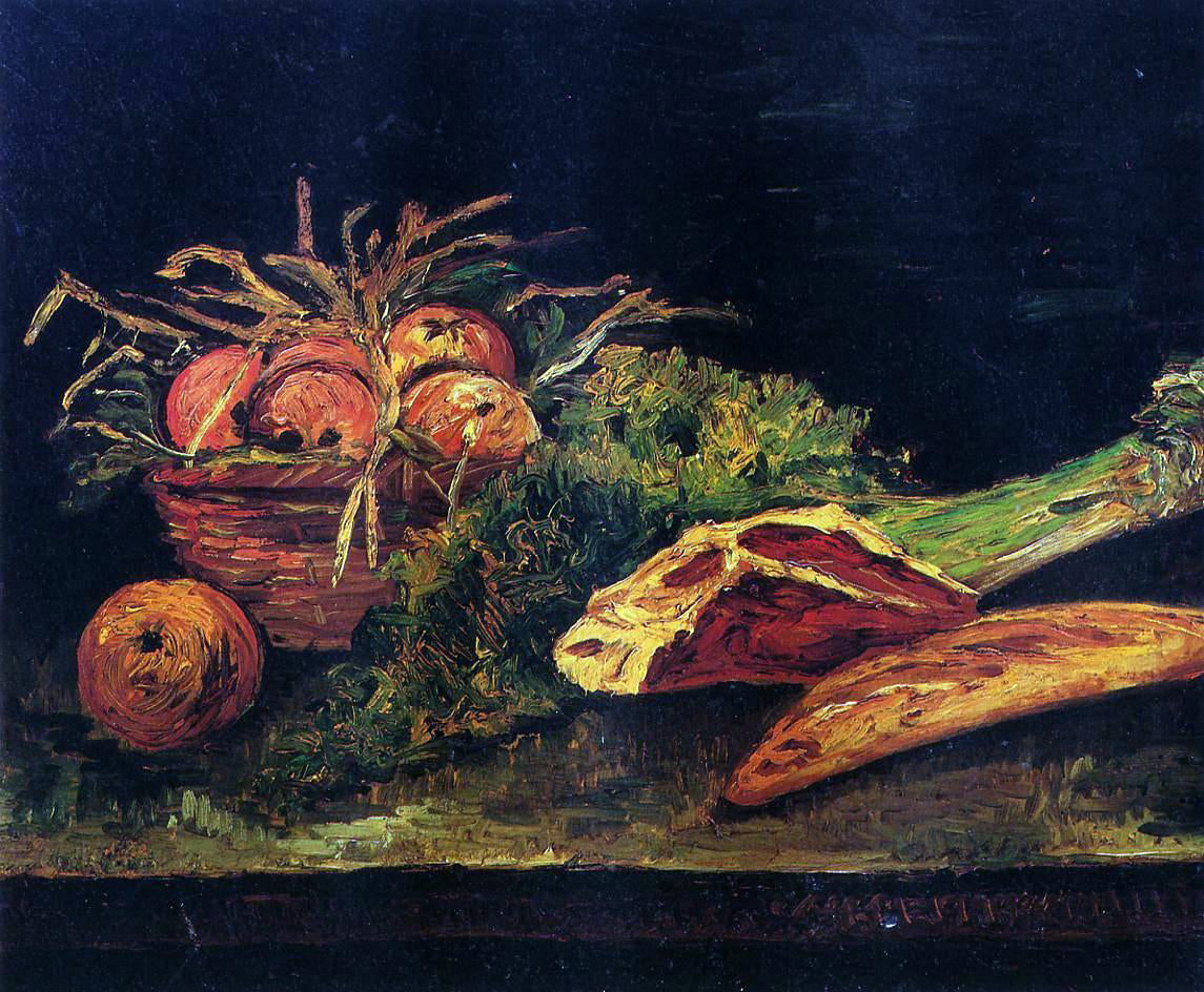  Vincent Van Gogh Still Life with Apples, Meat and a Roll - Canvas Print