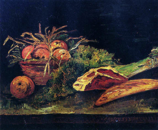  Vincent Van Gogh Still Life with Apples, Meat and a Roll - Canvas Print