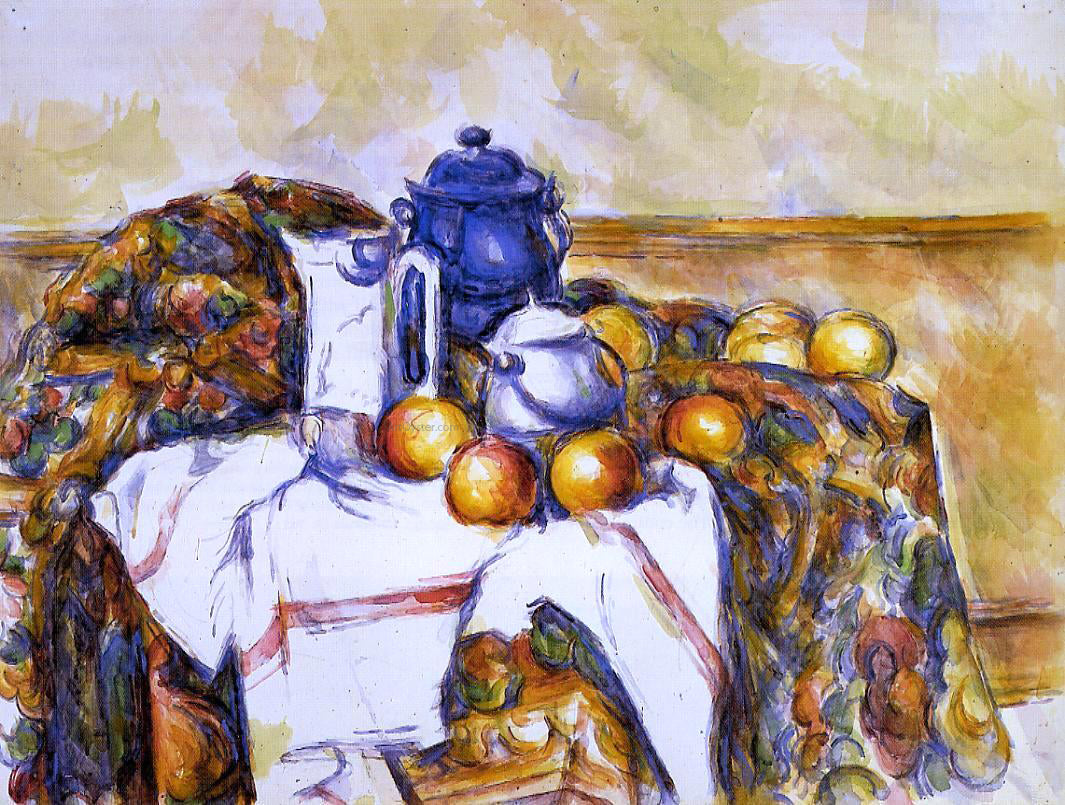  Paul Cezanne Still Life with Blue Pot - Canvas Print