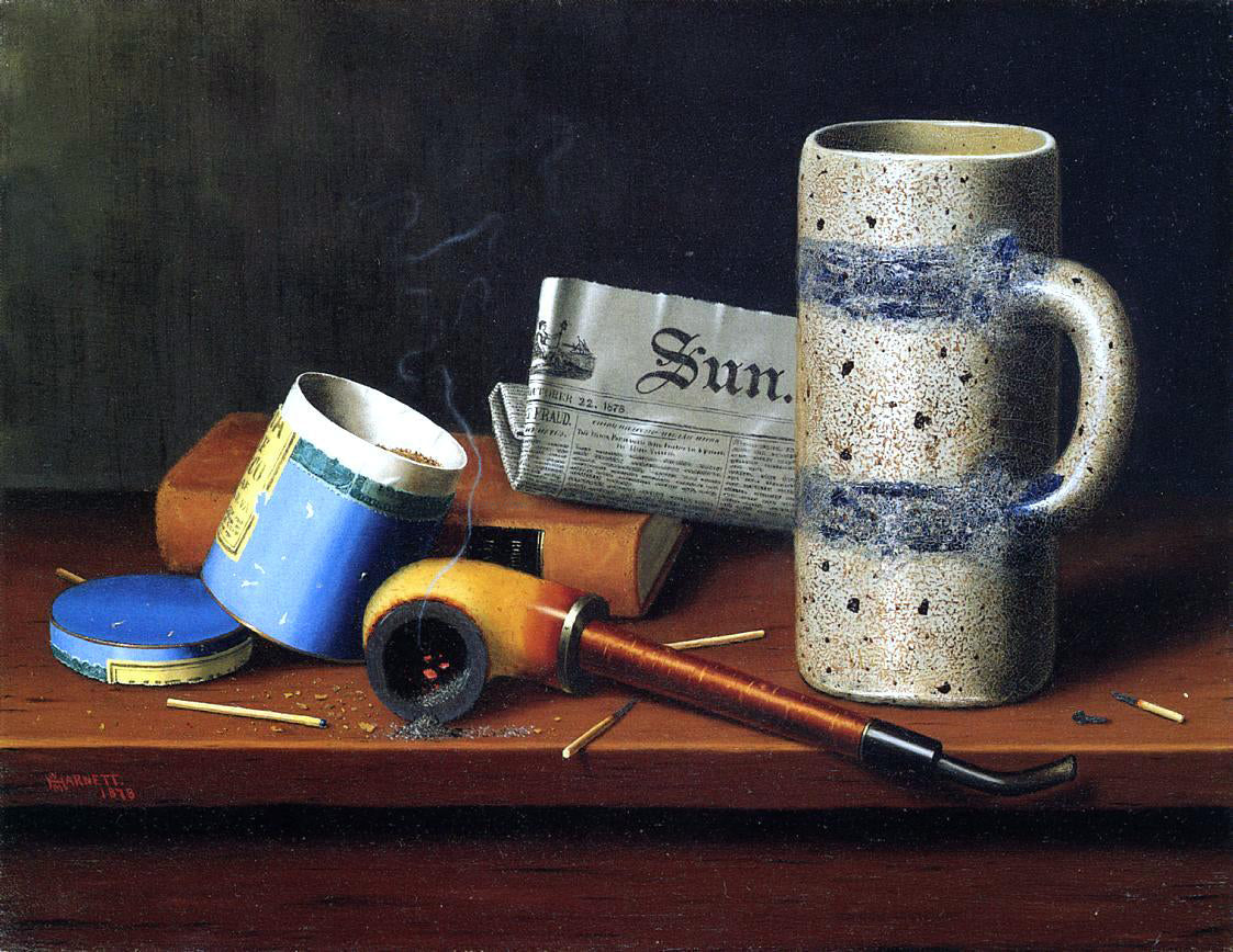  William Michael Harnett Still Life with Blue Tobacco Box - Canvas Print