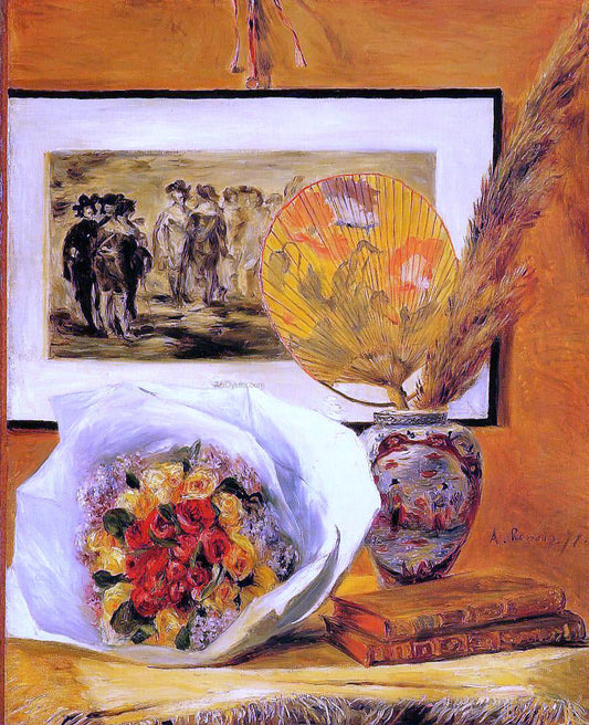  Pierre Auguste Renoir Still Life with Bouquet - Canvas Print